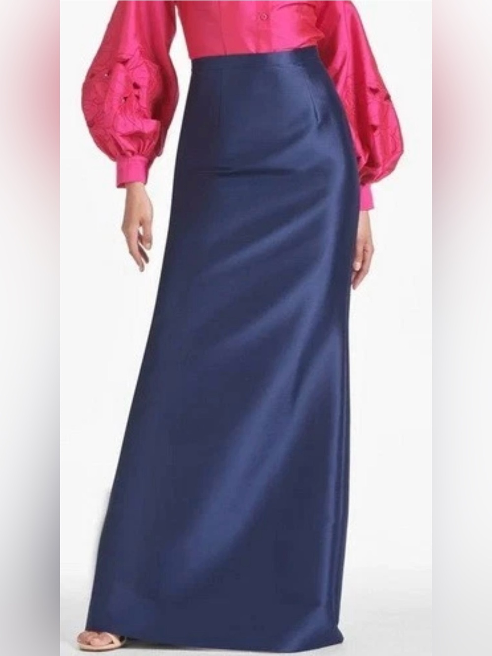 New SACHIN + BABI Isolde Navy Blue High Waist Floor Length Skirt Sz. 0